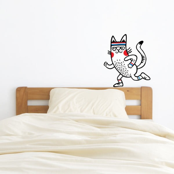 Autocolant pentru perete Skating Cat, 33x48 cm