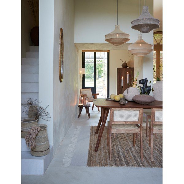 Masă de dining maro cu blat din lemn de acacia 100x200 cm Quenza – Light & Living-image-1