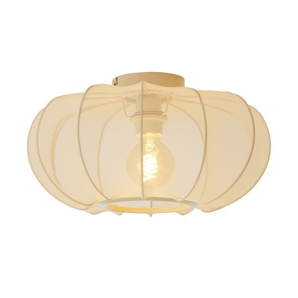 Plafonieră crem cu abajur textil ø 40 cm Plumalia – Light & Living-image-1