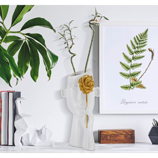 Vază albă din polirășină 27 cm Fiore – Mauro Ferretti-image-1