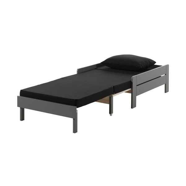 Fotoliu extensibil pentru copii negru/gri Pino - Vipack-image-2