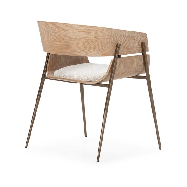 Set de scaune de sufragerie în culoare naturală cu cotiere 2 buc. tapițat Naia – MOME-image-4