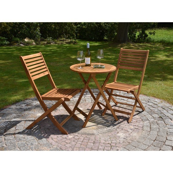 Set de dining pentru grădină în culoare naturală din lemn de acacia pentru 2 persoane Ibarra – Garden Pleasure-image-2