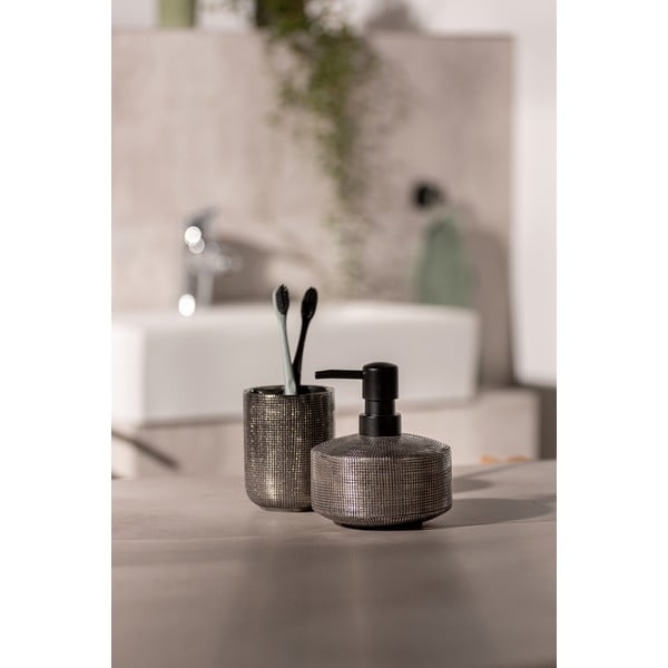 Dozator de săpun lichid argintiu din ceramică 400 ml Rivalta – Wenko-image-1