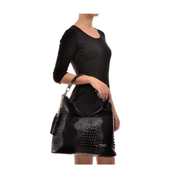 Geantă din piele Sofia Cardoni Luna, negru-image-2