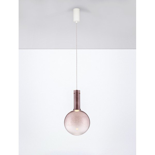 Lustră maro LED cu intensitate reglabilă din sticlă ø 25 cm Nostos – Nova Luce-image-3
