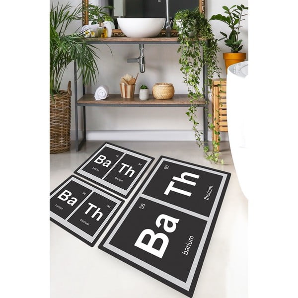 Covorașe de baie negre 3 buc. 60x100 cm Barium – Foutastic-image-1