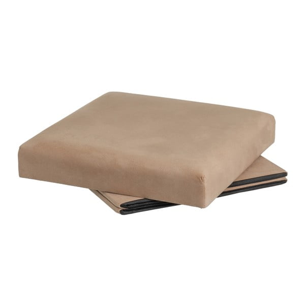 Taburet maro deschis cu tapițerie din catifea Estela – Casa Selección-image-2