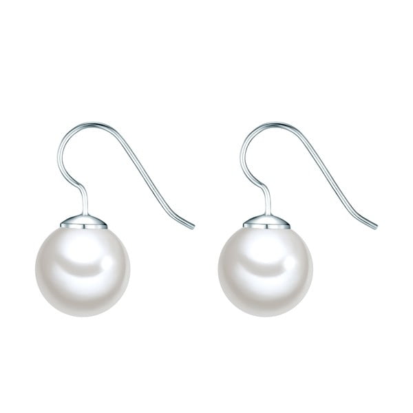 Cercei cu perle Perldesse Kerne, alb, ⌀ 12 mm