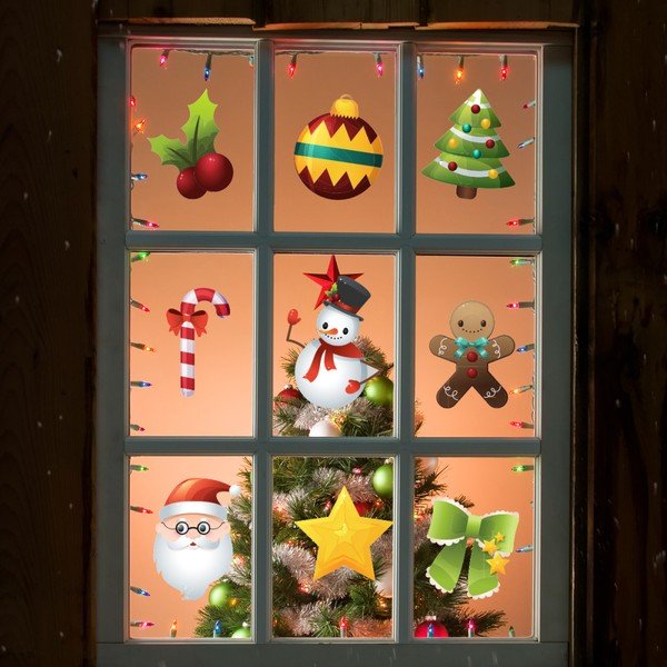 Set autocolante Crăciun Ambiance Santa Claus and Snowmen, 9 buc.-image-2