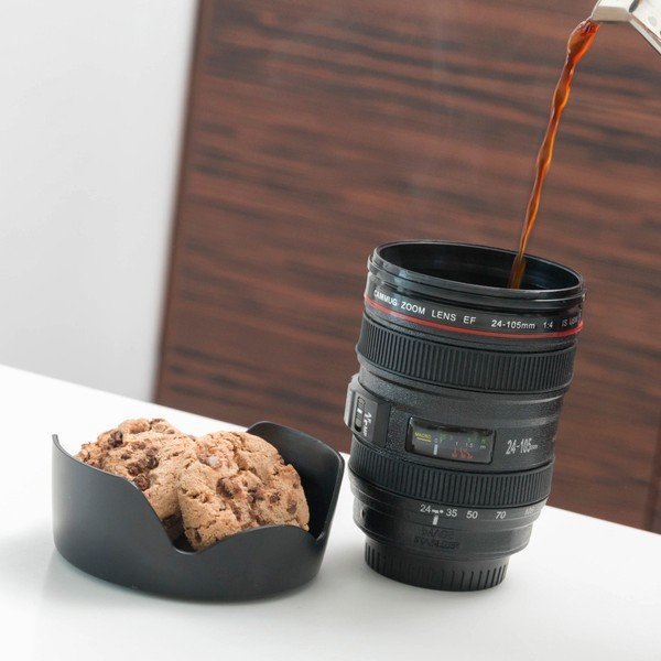Pahar multifuncțional de voiaj InnovaGoods Lens, 400 ml, negru-image-1