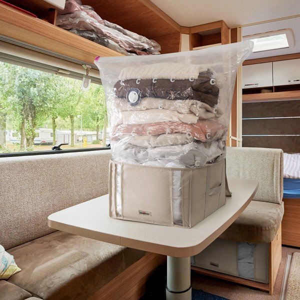 Cutie de depozitare pentru haine din material textil cu vacuum 42x40x25 cm Life – Compactor-image-1