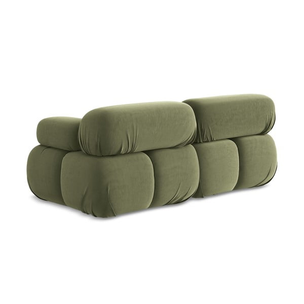 Canapea modulară verde-deschis cu tapițerie din catifea 190 cm Lokua – Makamii-image-4