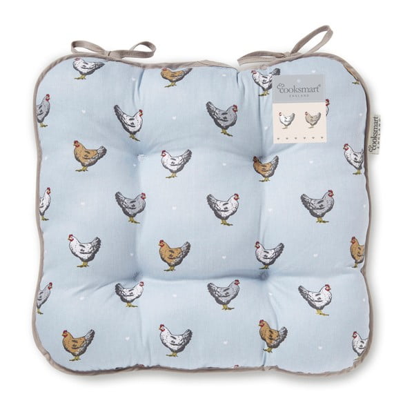 Pernă din bumbac pentru scaun Cooksmart Farmer Kitechen, albastru-image-2