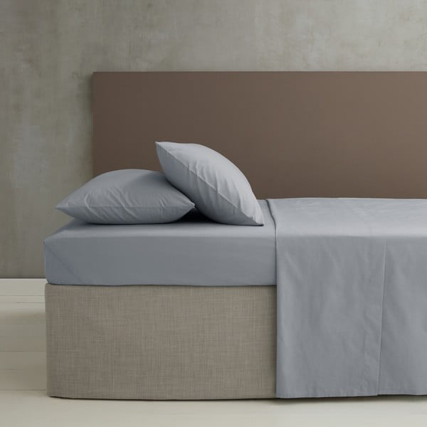 Cearceaf gri din bumbac percale 275x275 cm Easy Iron Percale – Catherine Lansfield-image-1