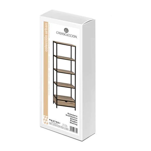 Bibliotecă neagră/  cu aspect de lemn de stejar 60x180 cm Urban – Casa Selección-image-4