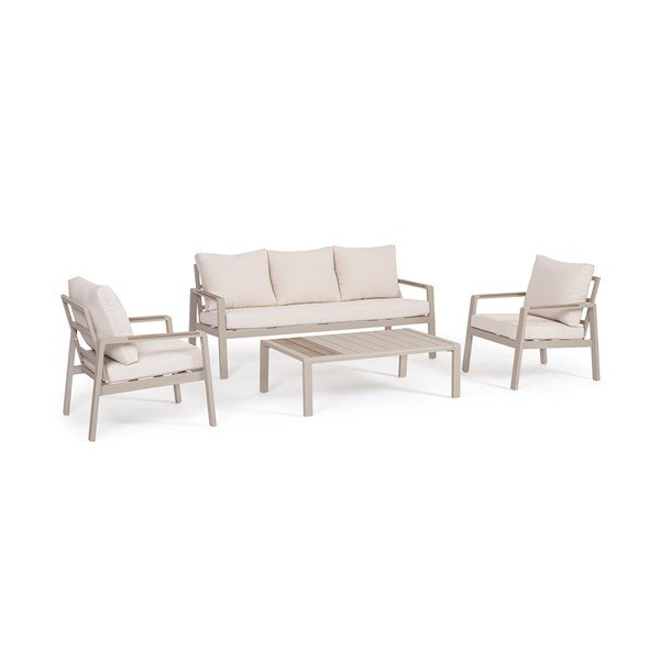 Set mobilier de grădină bej din aluminiu pentru 5 persoane Elna – Bizzotto-image-1