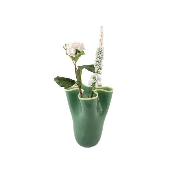 Vază verde din sticlă lucrată manual (înălțime 31,5 cm) Ruffles – PT LIVING-image-2