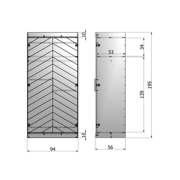 Dulap din lemn de pin De Eekhoorn Herringbone, gri-image-3