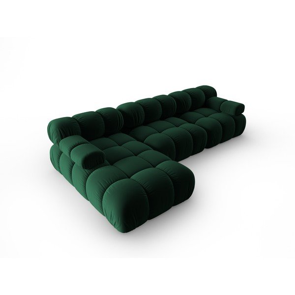 Canapea verde cu tapițerie din catifea 285 cm Bellis – Micadoni Home-image-4