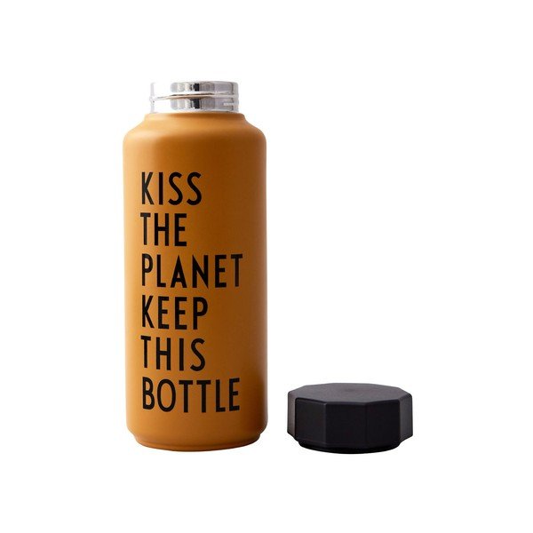 Sticlă termos Design Letters Kiss, 500 ml, portocaliu-image-1