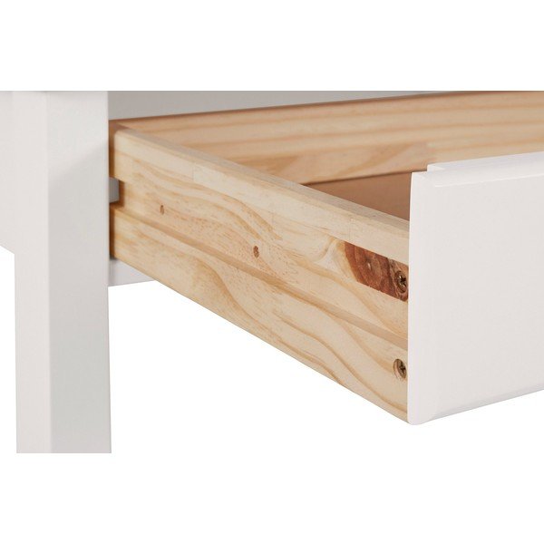 Birou din lemn de pin cu sertar Støraa Gava, alb-image-3