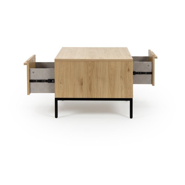 Măsuță de cafea în culoare naturală cu aspect de lemn de stejar 60x100 cm Luc – Marckeric-image-4