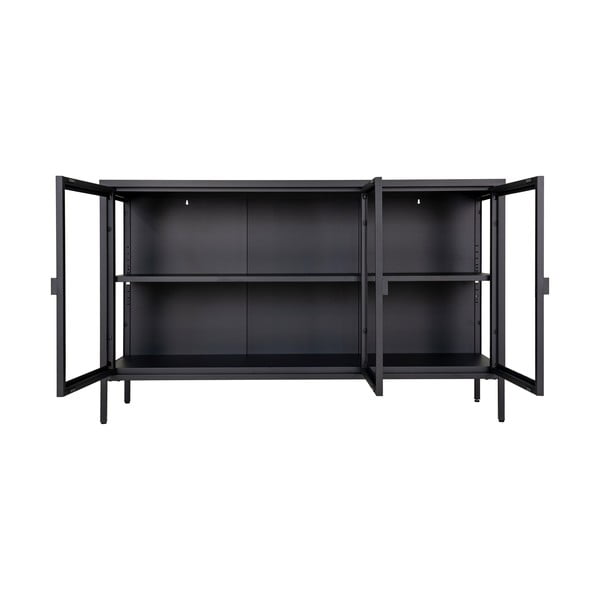 Vitrină neagră din metal 140x85 cm Brisbane – House Nordic-image-2