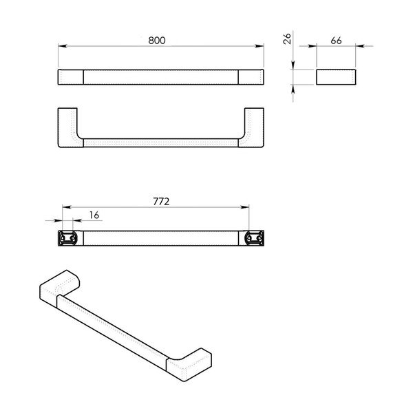 Suport pentru prosoape alb de montat pe perete din metal Gedy Pirenei – Sapho-image-1