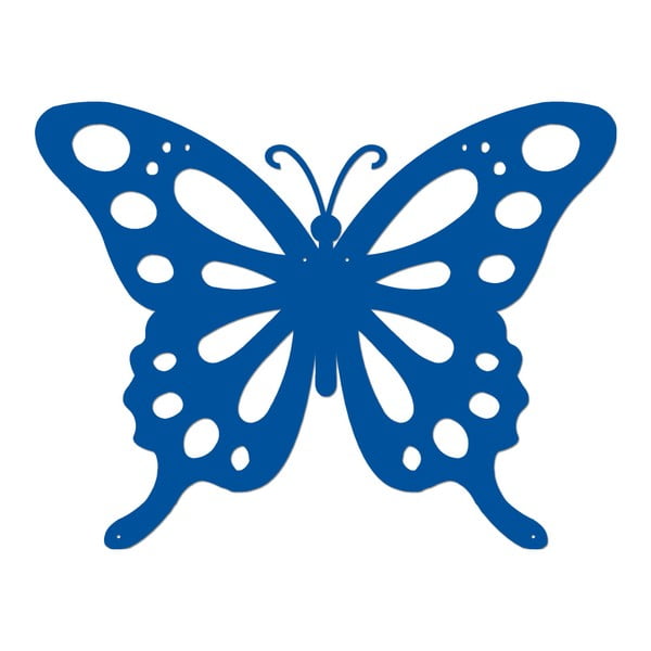 Decorațiune metalică de perete Wall Decor Butterfly, albastru