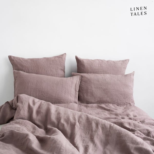 Lenjerie de pat roz din in pentru pat de o persoană 135x200 cm – Linen Tales-image-1