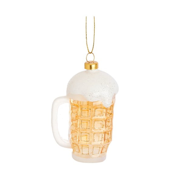 Ornament de Crăciun din sticlă Frothy Beer – Sass & Belle