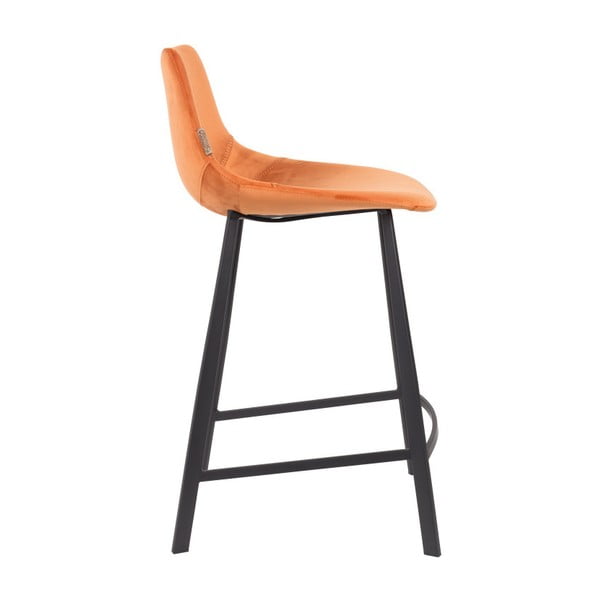 Set 2 scaune bar cu tapițerie catifelată Dutchbone, înălțime 91 cm, portocaliu-image-2