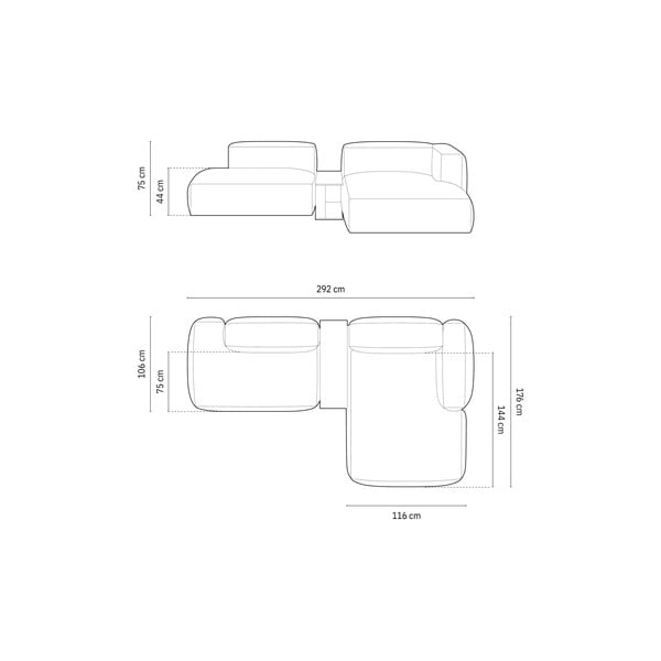 Colțar modular albastru închis (cu colț pe partea dreaptă) Martina – Micadoni Home-image-4