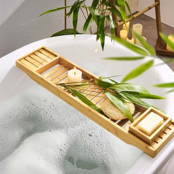 Tavă pentru cadă din bambus 70 cm Hanoi – douceur d'intérieur-image-1