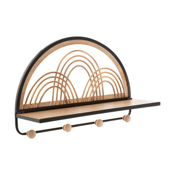 Cuier de perete negru/în culoare naturală cu raft din metal Oporto – Mauro Ferretti-image-2