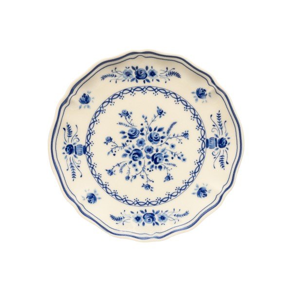 Farfurie albastră/bej pentru desert  din gresie ø 17 cm Vila – Costa Nova