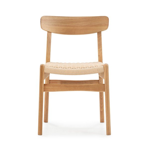 Scaune de dining în culoare naturală 2 buc. din lemn de arbore de cauciuc Biel – MOME-image-3