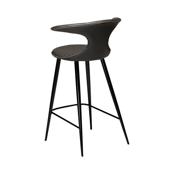 Scaun bar din piele artificială DAN–FORM Denmark Flair, gri închis, înălțime 90 cm-image-2