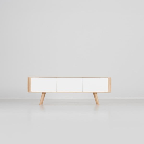 Comodă TV din lemn de stejar Gazzda Ena, 135 x 42 x 45 cm-image-3