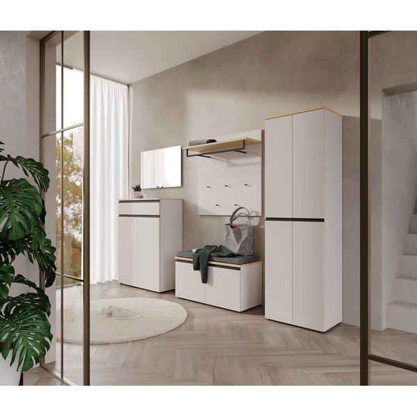 Șifonier grej/în culoare naturală deschisă 59x194x41 cm Cormano – Germania-image-1