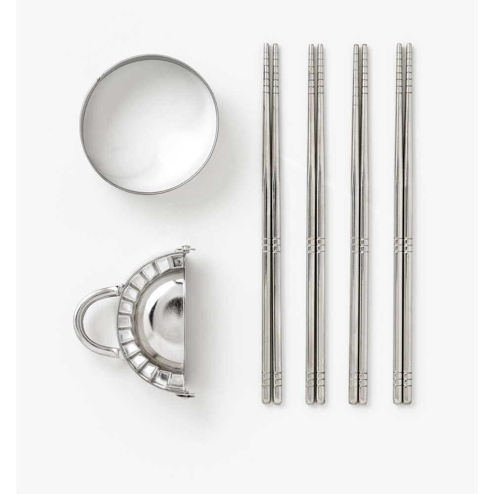 Set de bețe chinezești bej din oțel inoxidabil pentru 4 persoane The Essentials - Dumpling Tools – Printworks