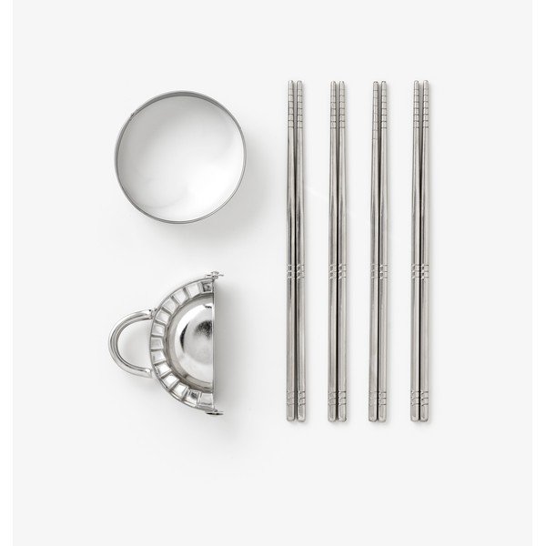 Set de bețe chinezești bej din oțel inoxidabil pentru 4 persoane The Essentials - Dumpling Tools – Printworks-image-3