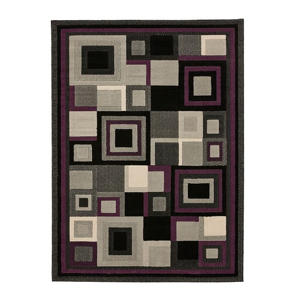 Covor Think Rugs Hudson, 120 x 170 cm, negru - violet