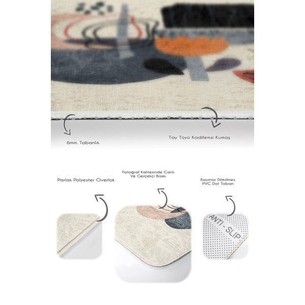 Covorașe de baie bej 2 buc. din catifea 60x100 cm – Mila Home-image-3