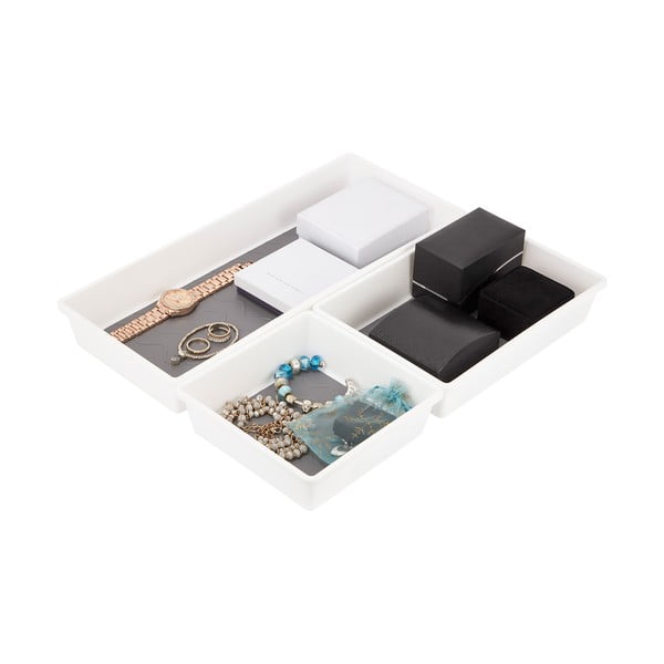 Set 3 organizatoare pentru tacâmuri Addis, gri-alb-image-1