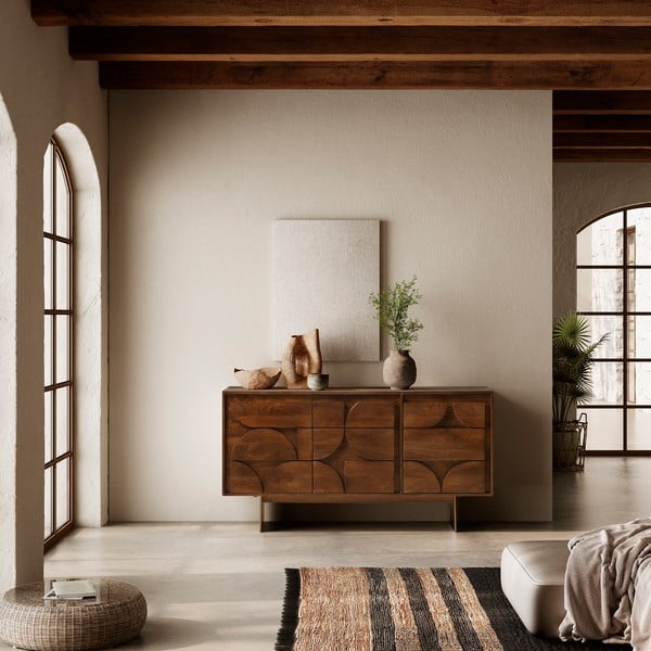 Comodă maro din lemn de mango 145x76x40 cm Trisha – MOME-image-1