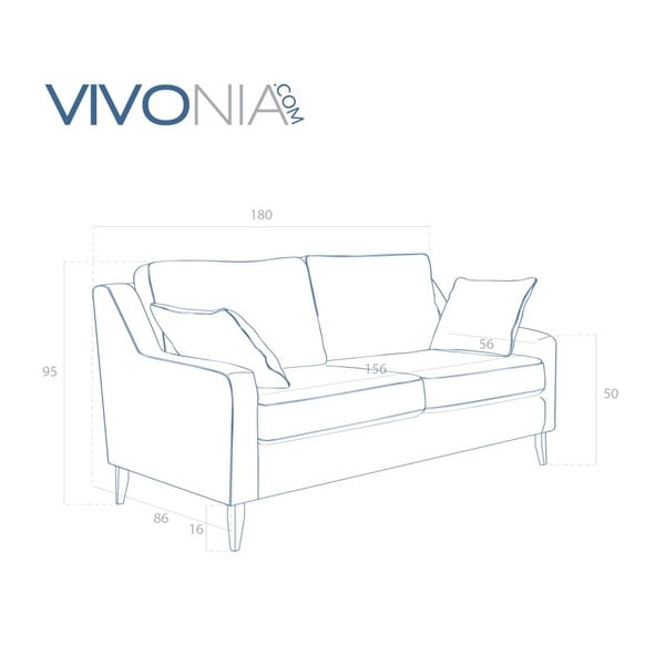 Canapea cu 3 locuri Vivonia Bond, maro - gri-image-4