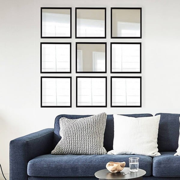 Oglinzi de perete 9 buc.  24x24 cm – Wallity-image-1