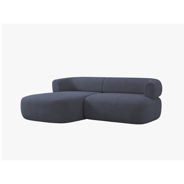 Colțar albastru închis cu tapițerie din țesătură bouclé (cu colț pe partea stângă/cu șezlong) Jenny – Micadoni -image-3